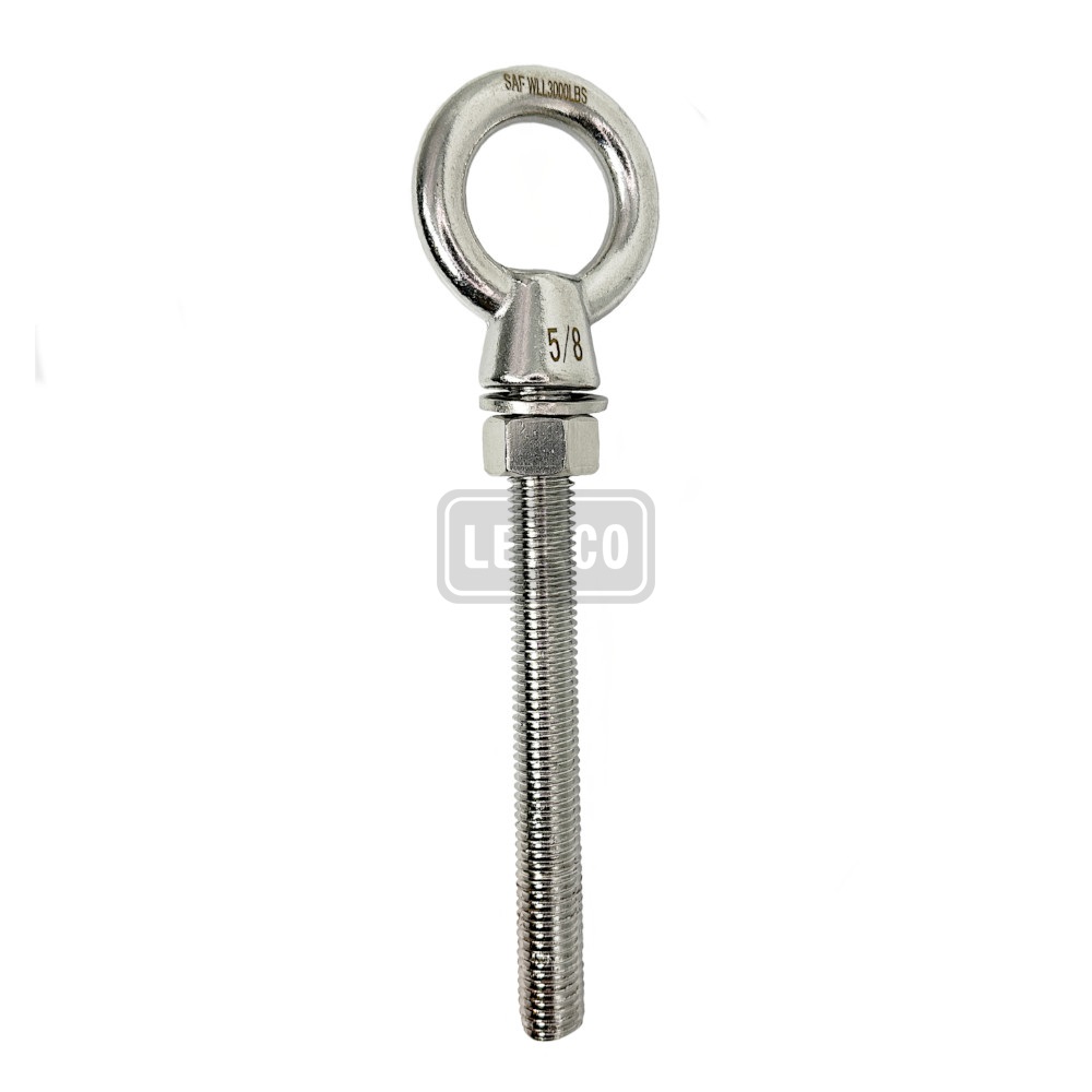 Stainless Steel Plain & Shoulder Eye Bolts, Wire Rope 