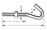 Stainless Steel Machine Thread Screw Hooks With Nut 