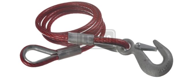 Lexco Cable Trailer Safety Cable With Thimble Loop and Hook